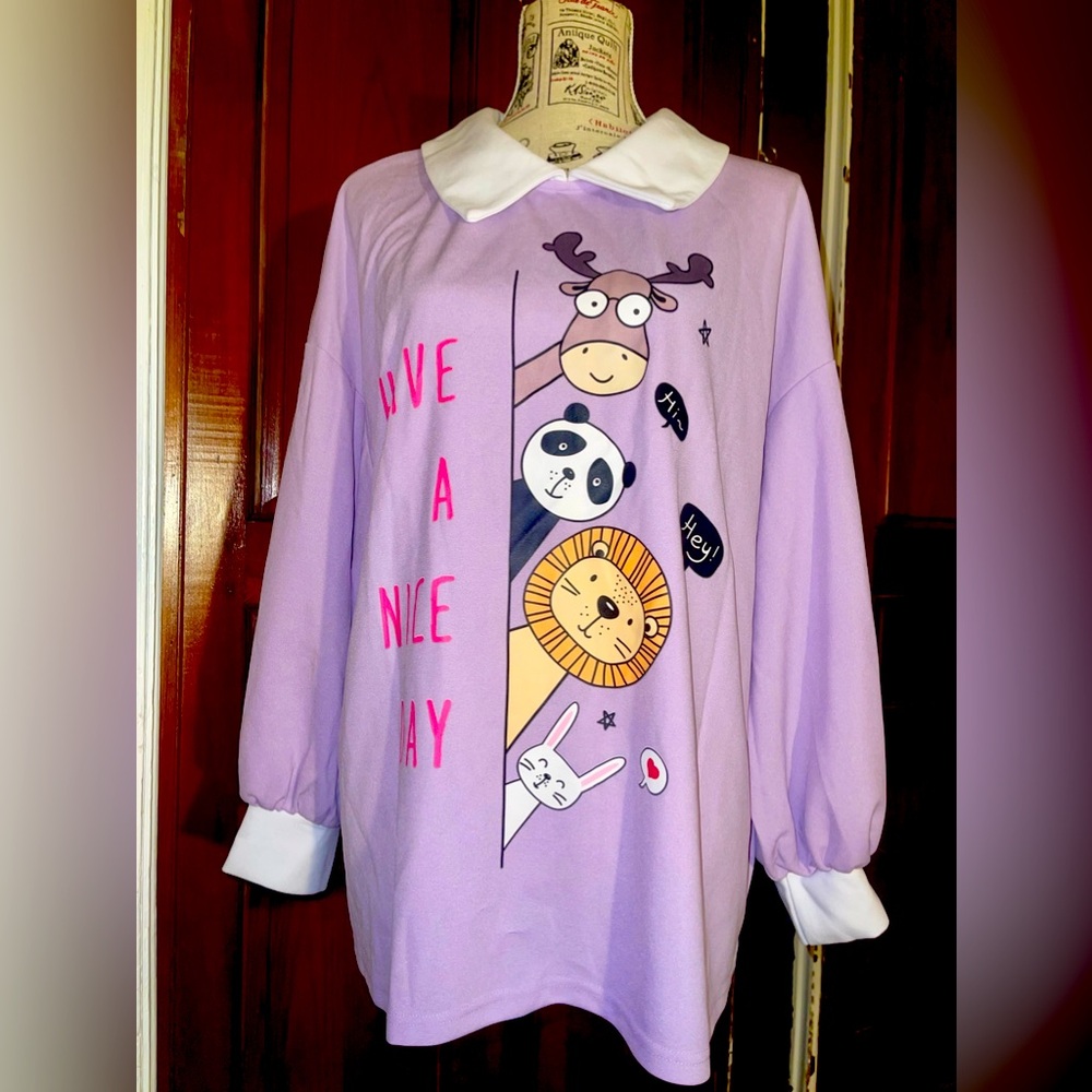 NWOT SHEIN Have A Nice Day Long Sleeve Top. Size 0XL